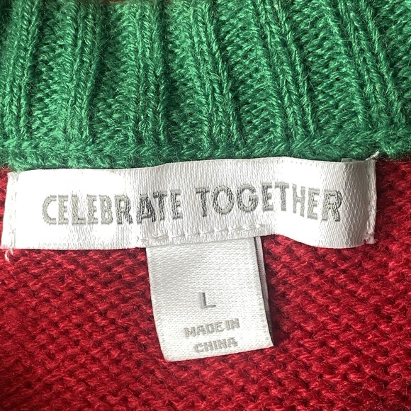 Camo Reindeer Ugly Christmas Sweater Mens‎ L Holiday Party Hunting Novelty Humor - Picture 6 of 9